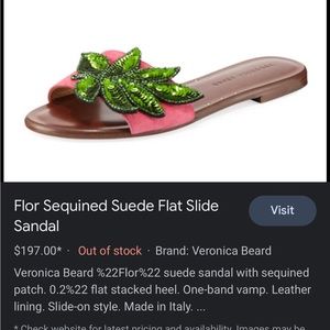 Veronica Beard pink and green sandal